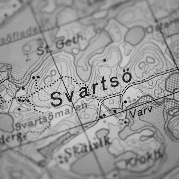 Svartsö på sjökort